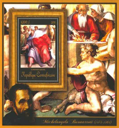 Central Africa - Michelangelo, Ezechiel - Souvenir Sheet - 3H-193