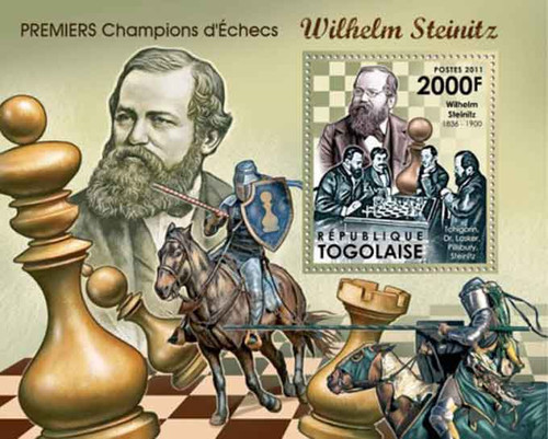 Togo - First Champions of Chess Steinitz - Souvenir Mint Sheet 20H-367