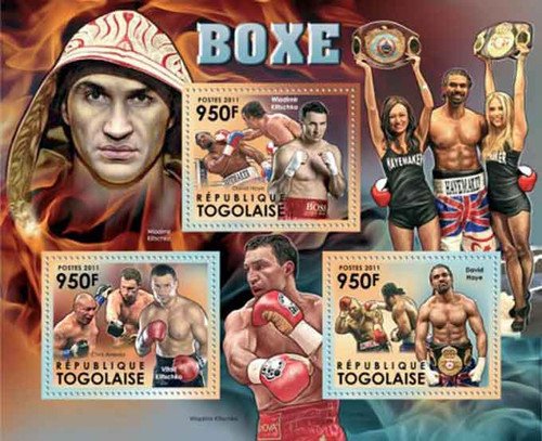 Togo - Boxing on Stamps - 3 Stamp Mint Sheet - 20H-368
