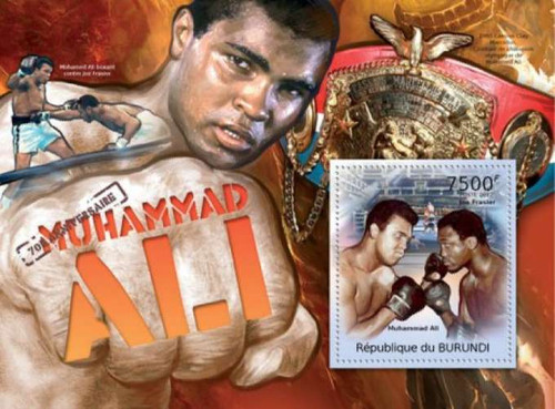Burundi  Boxer Muhammad Ali 70th Birthday Stamp Souvenir Sheet 2J-197