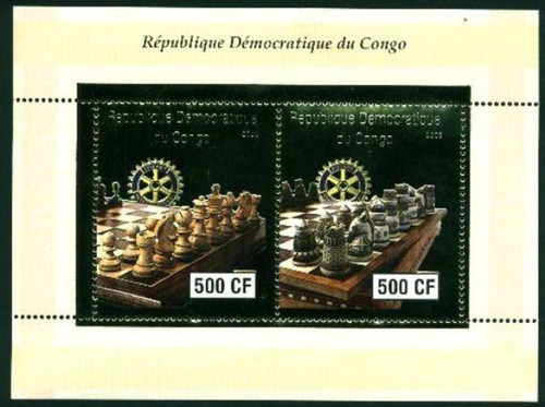 Congo - 2003 - Chess Gold Foil Stamps - Souvenir Sheets - CON9411-2