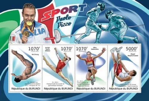 Burundi - Sports Champions 2011 - 4 Stamp Mint Sheet 2J-216