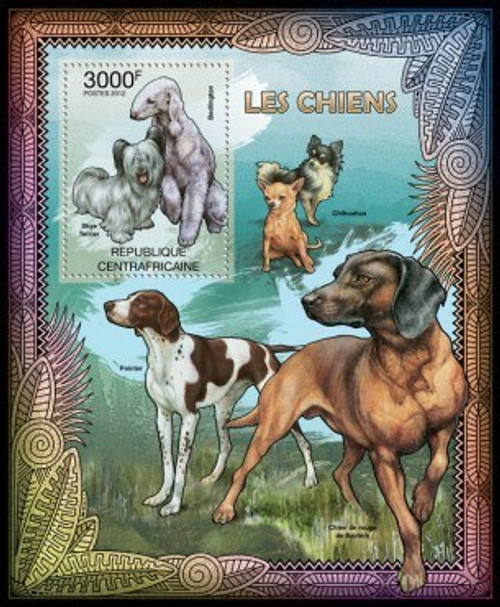 Central African Republic - Dogs - Souvenir Sheet 3H-268