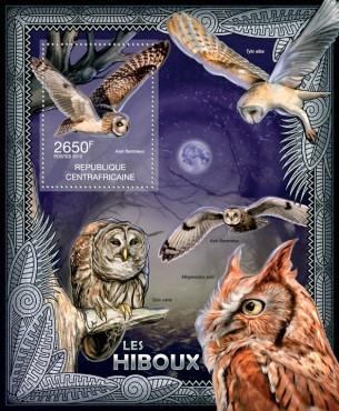 Central African Republic - Owls - Souvenir Sheet 3H-276
