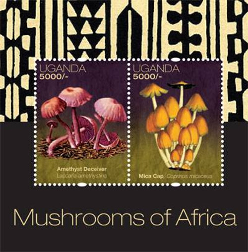 Uganda  Mushrooms  Amethyst Deceiver  Mint Souvenir Sheet UGA1205S