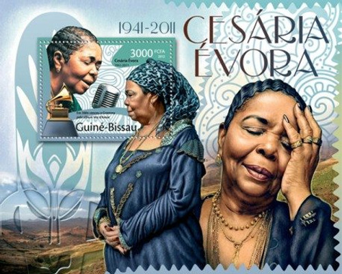 Guinea-Bissau - Cesaria Evora on Stamps - Mint Souvenir Sheet GB12115b