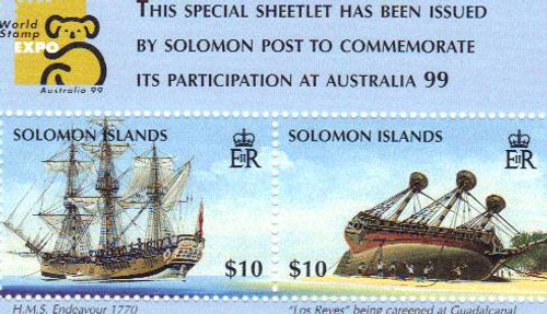 Solomon Islands  Tall Ships  H.M.S Endeavour 1770, Los Reyes 19M-019
