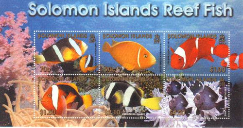 Solomon Islands 2001 Fish Amphiprion Clarkii 6 Stamp Sheet 19M-026