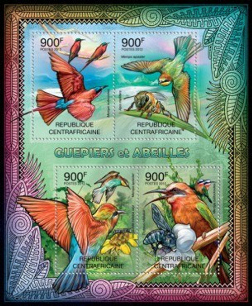 Central African Republic - Bees & Birds - 4 Stamp Mint Set 3H-279