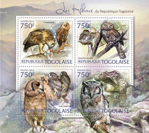 Togo - Owls of the Republic of Togo - 4 Stamp Mint Set 20H-410