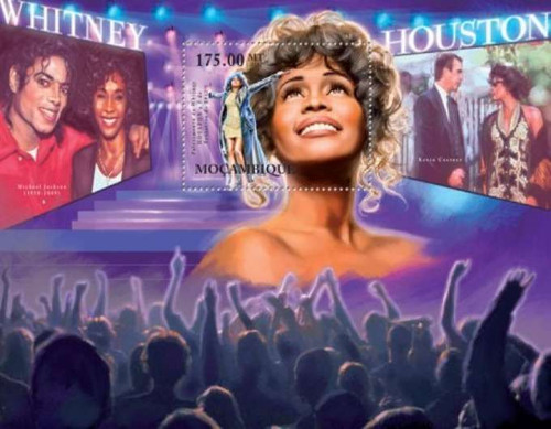 Mozambique - Whitney Houston on Stamps - Stamp Souvenir Sheet 13A-889