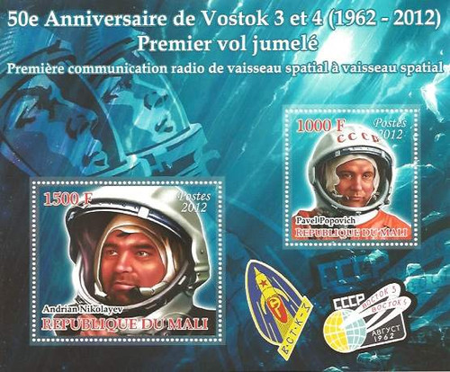 Vostok Missions Anniversary & Astronauts - 2 Stamp Mint Set 13H-276