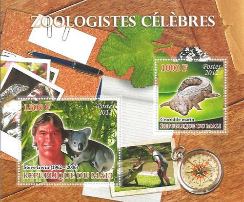 Steve Irwin & Crocodile - 2 Stamp Mint Set 13H-280