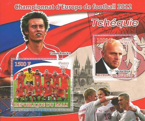 European Football 2012 - Czech Republic Team - 2 Stamp Sheet 13H-293