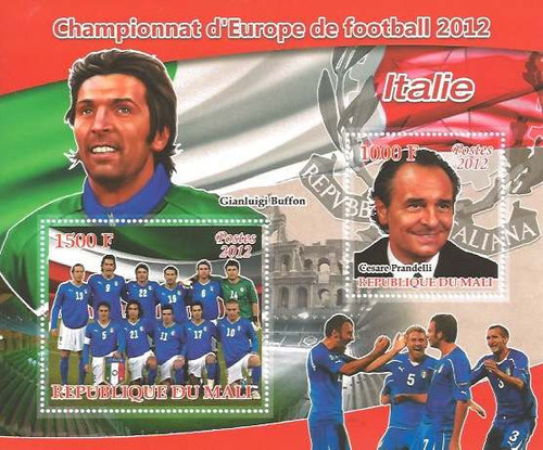 European Football 2012 - Italy National Team - 2 Stamp Sheet 13H-307