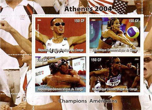 Congo - 2004 - Athens '04 American Champs - 4 Stamp Sheet - CON104-27