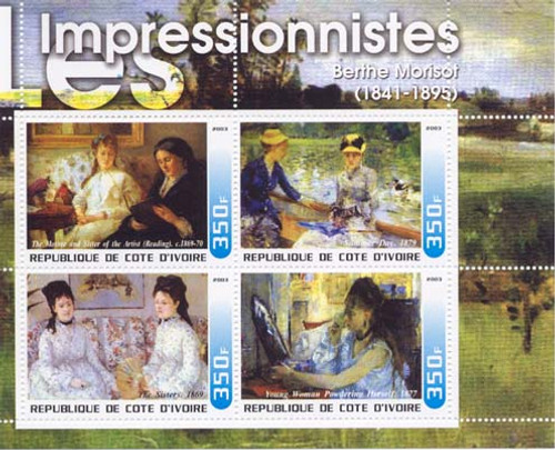 Morisot Paintings - 4 Stamp Mint Sheet M0573