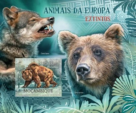 Mozambique - Extinct Animals of Europe - Souvenir Sheet - 13A-957