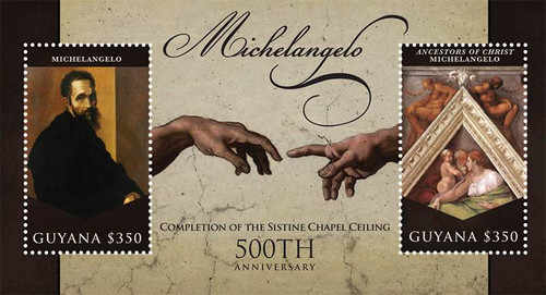Guyana - Michelangelo & Sistine Chapel - 2 Stamp Sheet - GUY1227S
