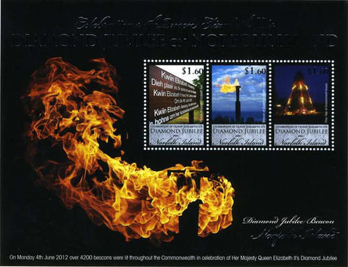 Norfolk Island - Diamond Jubilee - 3 Stamp Sheet - NOR1203