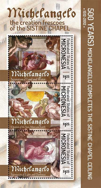 Micronesia - Sistine Chapel Anniversary - 3 Stamp Sheet - MIC1227
