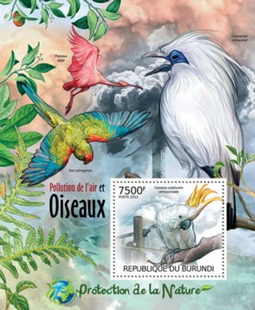 Burundi - Birds & Air Pollution on Stamps - Mint Souvenir Sheet 2J-291