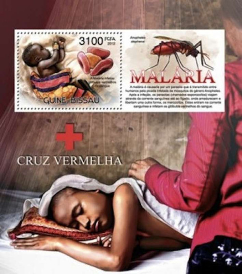 Guinea-Bissau - Malaria, Red Cross - Stamp Souvenir Sheet GB12401b