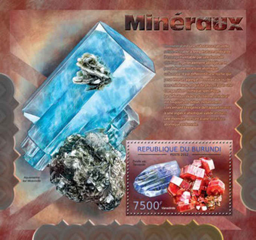 Burundi - Precious Minerals, Vanadinite - Souvenir Sheet - 2J-345