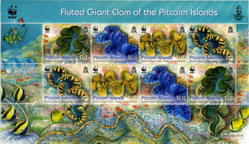 Pitcairn Islands - Giant Sea Clams - 8 Stamp Mint Sheet - PIT1206H