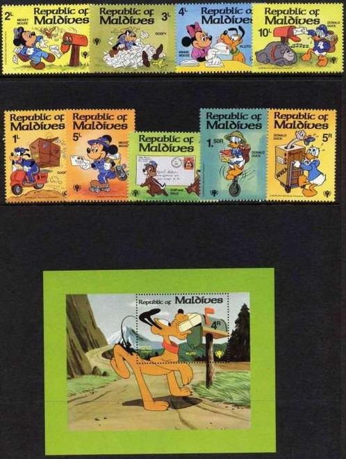 Maldives - Disney Characters - 9 Stamps + S/S Mint - #826-35 - 13E-002