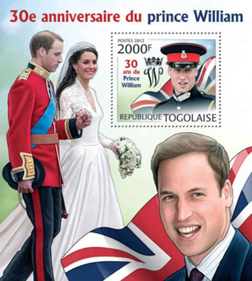 Togo - Prince William's 30th Birthday - Souvenir Sheet - 20H-460