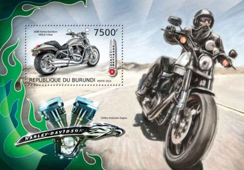 Burundi - Harley Davidson Motorcycles - Souvenir Sheet - 2J-399