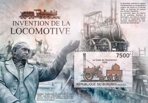 Burundi - Invention of the Locomotive - Souvenir Sheet - 2J-403