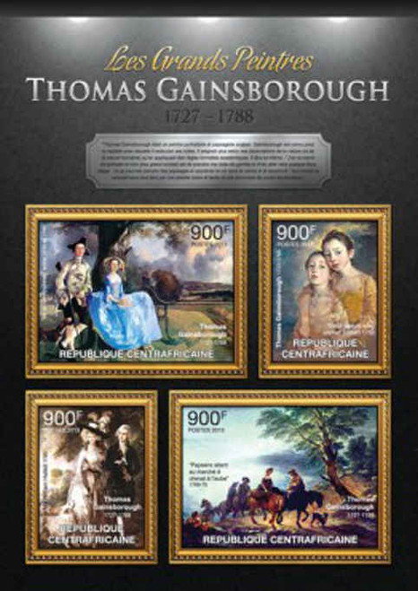 Central Africa - Art Thomas Gainsborough - 4 Stamp Sheet - 3H-406