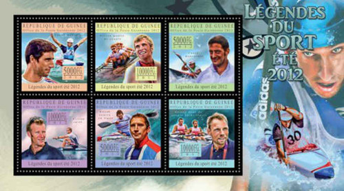 Guinea Republic - Canoeing, Double Sculls - 6 Stamp Sheet - 7B-1983