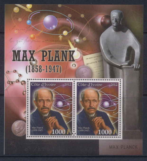 Ivory Coast  Physicist Max Planck  2 Stamp Sheet  9A-194