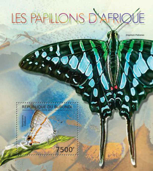 Burundi - African Butterflies - Souvenir Sheet - 2J-407