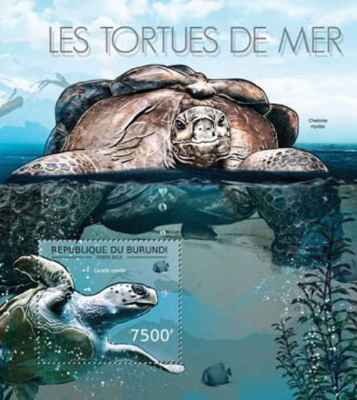 Burundi - Sea Turtles - Souvenir Sheet - 2J-427