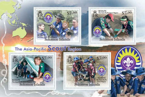 Solomon Islands - Island Scouting - 4 Stamp Sheet - 19M-094