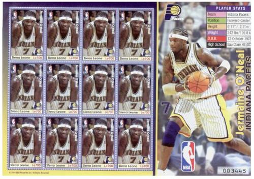 Sierra Leone - NBA Jermaine O'Neal On Stamps 2756