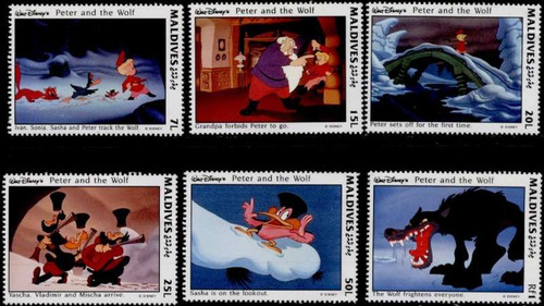 Maldives - Disney Peter & the Wolf on Stamps - Scott #1919-28 13E-003