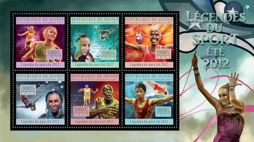 Guinea - Olympic Track Stars - 6 Stamp Sheet - 7B-2058