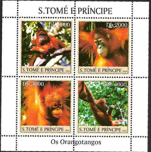 St Thomas & Prince - Orangutans On Stamps ST4213