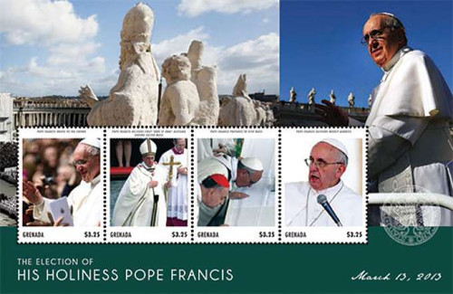 Grenada - Pope Francis - 4 Stamp Sheet - GRA1314H