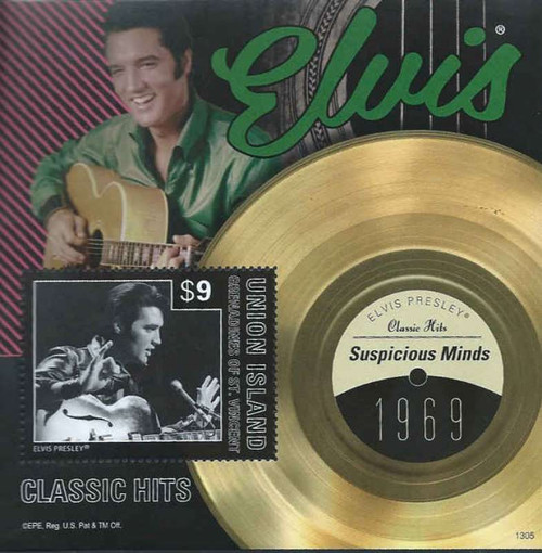 St. Vincent - Elvis Presley, Suspicious Minds - Stamp S/S - SGU1305S