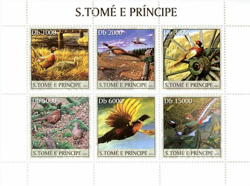 St Thomas - Pheasants On Stamps - 2 Sheet Set ST3251-2
