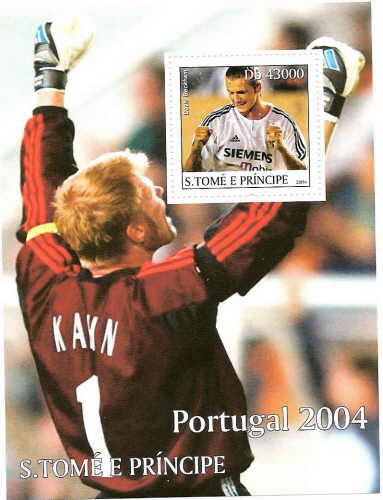 St Thomas & Prince - Portugal Euro Football '04, Kahn, Beckham ST4222