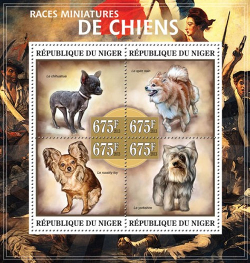 Niger - Mini Dog Breeds - 4 Stamp Sheet - 14A-140