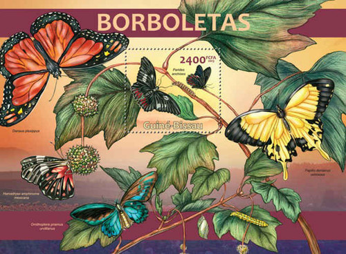 Guinea-Bissau - Butterflies - Stamp Souvenir Sheet - GB13201b