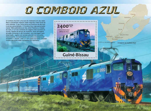 Guinea-Bissau - The Blue Train - Souvenir Stamp - GB13214b